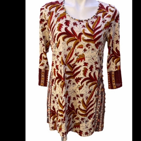 Soft Surroundings Plus Linen Blend Sugar Maple Tunic Top - Picture 2 of 7